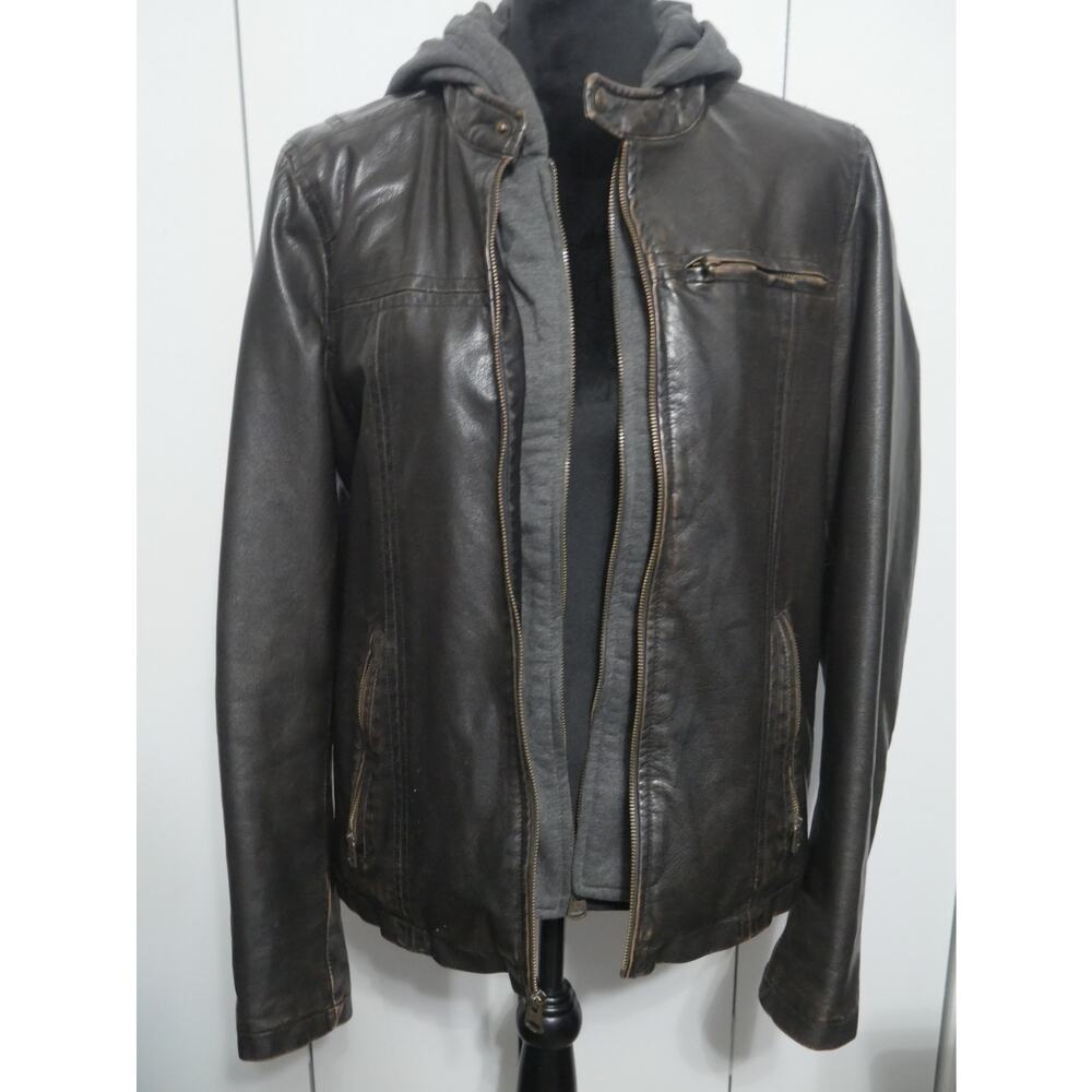 Levi's Men Faux Leather Racer Jacket - Size S